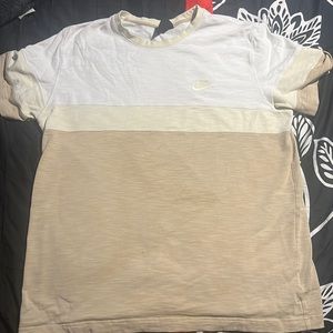 Large White Cream and Tan Nike Shirt